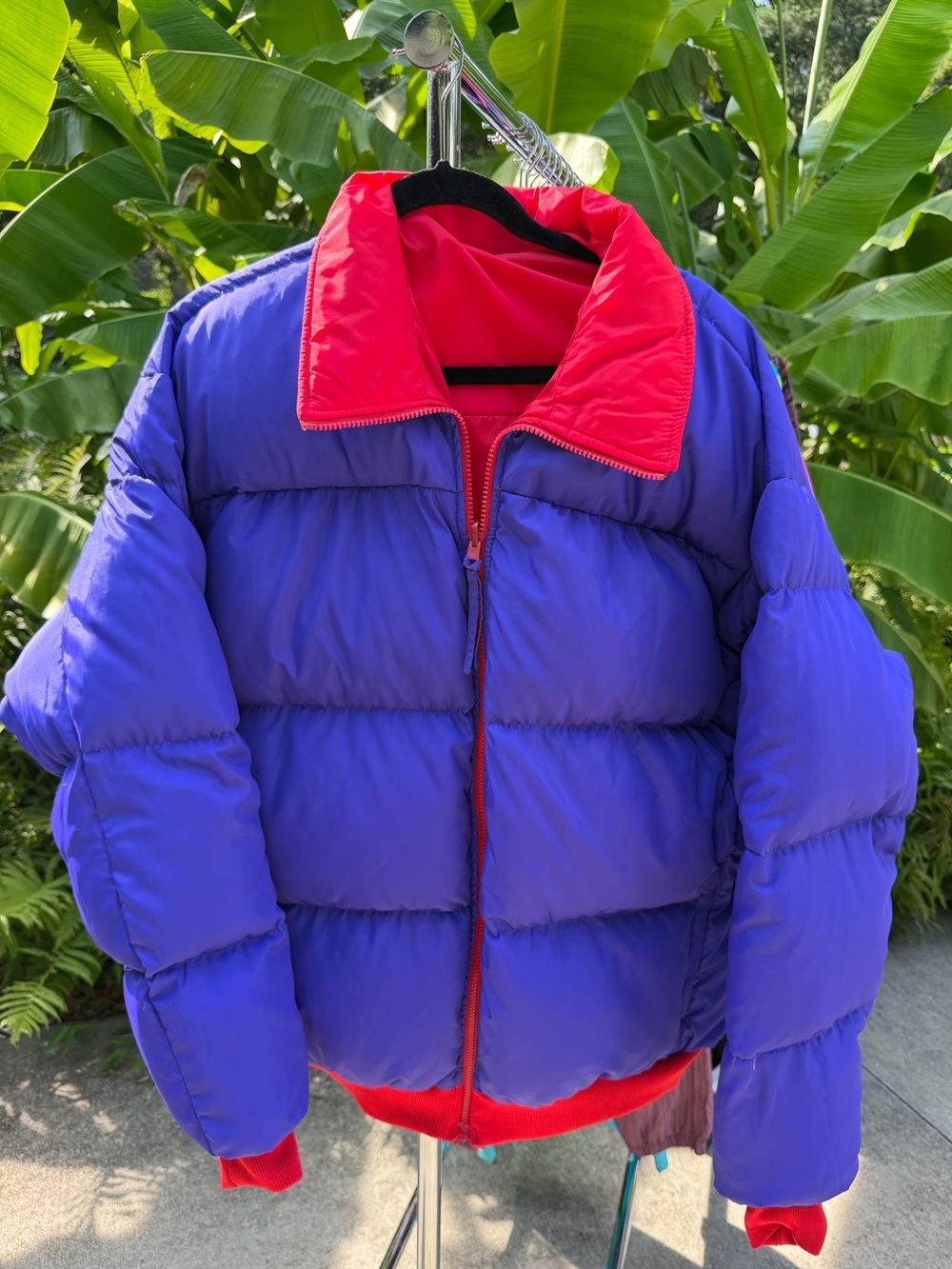 Vintage 90s Columbia Reversible Puffer Jacket Purple Red RN 69724 - Men’s XXL
